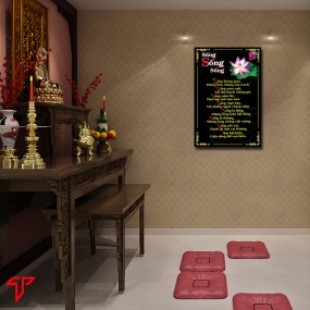 Tranh thư pháp hình phật chữ sống